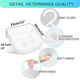 Non-Slip SPA Bath Pillow with Suction Cups Bath Tub Neck Back Support Headrest Pillows Thickened Home Cushion Bathroom Accersory