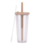 700ml,Double-Layer Straw Cup/MUG,Drinkware,Environmentally Friendly Plastic,Large Diameter,Transparent Milk Tea Cup,Holiday Gift