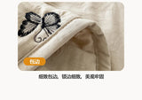 Embroidery Quilt Fluffy Soft Comfort Washed Cotton Embroidery Thin Quilt Machine Washable Blanket Dormitory Single Summer Quilt