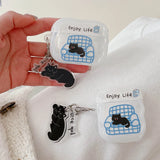 Sofa cat case For Apple Airpods 4 cute headphone accessories Air Pod 1/2 Airpods 3 pro pro2 cover with pendant airpods4 case