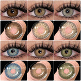 1 Pair Colored Pupils for Eyes Natural Brown Big Eyes Contacts Cosmetics Green Eye Color Lens Gray Lenses for Woman