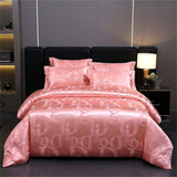 Luxury Satin Jacquard Duvet Cover Set Nordic Double Bed Quilt Cover Bedding Set Adlut Pillowcases Sheet Queen King Home Textiles