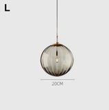 High-end Color Water Patterned Glass Ball Pendant Light Bedroom Bedside Lamp Creative Dining Living Room Bar Counter Chandelier