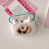 korea cute cake pattern transparent white polka dots earphone case for airpods 1 2 3 4 pro 2 wireless headphone cover