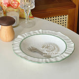 Sesame Dot Splash Ink Plate Simple Western Restaurant Pasta Deep Plates Ins Style Dessert Tableware Home Patchwork Dining Disc