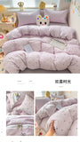Class A Double Yarn Bedding Set Quilt Comforter Duvet Cover Set Printed Cotton Bedspread Skin Friendly Breathable Four-Piece Set