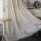 Hollow Splicing Small Floral Curtains Household Semi Shading Flowing Su Curtain Curtain Bay Windows curtains for living room