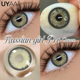 2Pcs Natural small diameter Contacts Colored Lenses Fashion Green Grey Blue Series Contact Lenses for Russian Girl