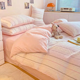 Class A 60S Pure Cotton Bedding Sets Jacquard Cotton Skin Friendly Comforter Cover Set Girl Duvet Cover Set for Queen King Size