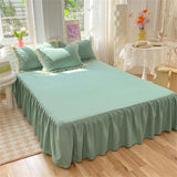Princess Style Girls Bedding Set Ruffle Duvet Cover With Lace Korean Four Piece Set Quilt Cover Pillowcase Wedding Bedroom Decor