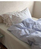 Star Blue Ice een Cotton Striped Bedding Set with Pillowcases Duvet Cover And eet Simple Tied Design for Teen Girls