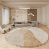 Light Luxury Carpets for Living Room Nordic Bedroom Decor Plush Carpet Large Area Round Abstract Floor Mat Thicken Lounge Rug