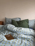 Artistic Sle Retro Plaid 00% Cotton Bedding Set Duvet Cover Pure Cotton Bed eet Bed Canopy Tee Piece Set Quilt Cover