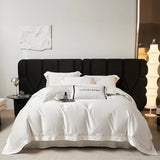 1000TC Lyocell Cotton Flowers Hollow Wide Edge Luxury Bedding Set Soft Silky Duvet Cover Flat/Fitted Bed Sheet Pillowcases 4Pcs