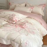 Flowers Embroidery Bedding Set Luxury 1000TC Egyptian Cotton Duvet Cover sets Flat/Fitted Bed Sheet Pillowcases Home Textiles