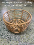 Handwoven Rattan Storage Basket Multipurpose Organizer for Kitchen Sundries Clothing Toys Snacks Desktop Items Home Organization