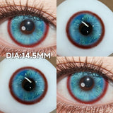 2pcs Half-Year Blue Colored Contacts Big Diameter High Moisture Lenses for Summer Cosplay Role