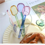 Stained Glass Spoon Dessert Ice Cream Milk Long Handled Spoon Coffee Soup Stirring Spoon High boric acid heat and cold resistanc