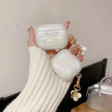Dreamy Pearl Shell Case For AirPods 4 Pro 2 3 1 Cover For AirPods Pro2 Pro 2 2nd 3rd 1st 4th Cases With Keychain Headphone Coque