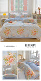 100% Cotton Skin-friendly Four Piece Set Soft Duvet Cover Set Single Couple Flower Printed Comforter Bedding Set for Adults Kids