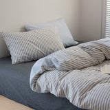 Ikeehome  Mixed Color Cotton Bedding Set Plain Cotton Waed Fabric Color Woven Design Dormi Tee Piece Set Pure Cotton Bed Canopy