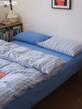 Fre Cotton Waed Stripe Bedding Set Pure Cotton Color Woven Bed eet Quilt Cover Pillowcase Comforter Cover Tee Piece Set