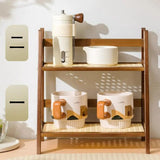 Countertop Organizer 2 Layer Coffee Cup Holder Multipurpose Bamboo Storage Shelf for Hotel Apartment Dressing Table Shelf Home