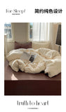 Solid Color Bedding Set Soft Duvet Cover Set With Sheet Bedroom Decor Skin Friendly Single Double Four Piece Set Home Textiles