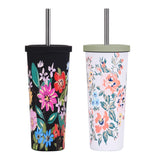 830ML Large Hole Thermos Cup With Straw And Pattern,Mug,Double Layer Stainless Steel Vacuum Flasks,Portable Insulated Water Cup