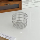Ins Sliver Square Stainless Small Storage Basket Kitchen Bathroom Accessories Home Decorative Desk Makeup Organizer Box