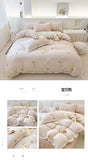 Princess Style Bedding Sets Ruffle Lace Bow Quilt Cover Romantic Print Bedclothes Home Decor Woman Girl Bedroom Duvet Cover 4pcs