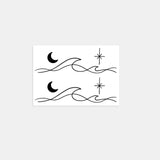 Minimalist Line Star Moon Wave Tattoo Sticker, Temporary Tattoo Waterproof Long-Lasting, Ins Aesthetic for Women, Easy to Use ER