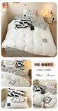 Kawaii Cartoon Dog Washed Cotton Bedding Set for Girl Boys Skin-friendly Duvet Cover Set with Sheet Soft Comfortable Quilt Cover