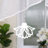 1PC Rod Pocket Sheer Curtain With Crystal Beads, Hollow Floral Pendants, 400×110cm, For Living Room, Lovely Housewarming Gift
