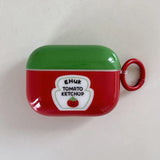 Cartoon Cute Red Tomato Salad Ins Soft Silicone Earphone Case For AirPods 1 2 3 4 AirPods Pro 2 Shockproof Fundas With keychain