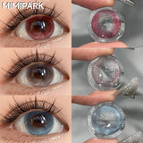 14.5mm High Pigment Colored Contacts 2pcs Free Shipping Half Yearly Big Diameter Red Brown Blue Lenses for Party Daily