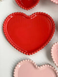 Creative Pink Bead Dots Ceramic Heart Dinner Plate Tableware Home Dessert Cake Plate Porcelain Salad Plate Kitchen Utensils New