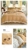 Korean Style Bedding Sets Four Piece Set With Lace Bed Flat Sheet Pillowcase Duvet Cover Set 200x230cm King Size Home Textiles