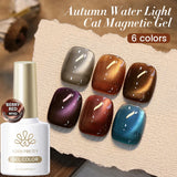 Brown Gold Cat Magnetic Eye Gel Polish 10ml  Autumn Water Light Magnet Crystal Soak Off Nail Art Varnish Manicure