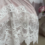Vintage Embossed Jacquard Lace Edge Luxury Bedding Set 1000TC Egyptian Cotton Duvet Cover Flat/Fitted Bed Sheet Pillowcases 4Pcs