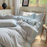 Pure Cotton Bedding Set Floral Embroidery  Sle Tee Pieces Quilt Cover eet Pillowcase for Students Quali Assurance