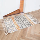 Cotton Linen Rugs and Carpets for Home Living Room Bedroom Tapestry Decorative Boho Ethnic Anti-slip Tassel Woven Floor Mat Door
