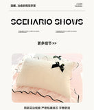 Korean Princess Style With Black Bow Lace Ruffles Pleat Milk Velvet Bedding Set Bedroom Decor Duvet Cover Bed Sheet Pillowcase