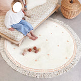 Bedroom Carpet Children's Bedside Floor Mat Round Pink Cute Girl Home Decoration Rug Machine Washable Carpets Kids Rugs