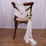 12PCS Chiffon Chair Sashes Wedding Chair Decoration 16x275cm Long For Wedding Aisle Decorations Party Banquet Event Baby Shower