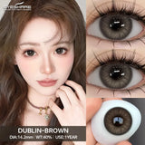 1 Pair Fashion Colored Contact Lenses Popular Natural Gray Brown Beauty Pupils Blue Eyes Lens Yearly Blue Eyes Contact