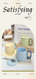 Nordic Style Solid Ceramic Cup Creative Wood Grain Handgrip Cups Household Cute Breakfast Milk Mug Fashion Office Coffee Mugs