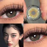 1 Pair Hot Sale Cleopatra Series Green Colored Contact Lenses with Prescription Myopia Lenses Natural Blue Iris Lens