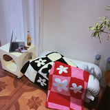 Checkerboard Flower Fluffy Tufting Bathmat Nordic Soft Plush Anti Slip Bathroom Carpet Entrance Rug Mat Kitchen Toilet Floormat