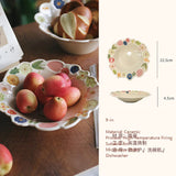 Cone Bowl Open Petal Side Bowl Kitchen Supplies Home Large Soup Bowl Restaurant Cute Flower Printing Tableware Dinner Plate